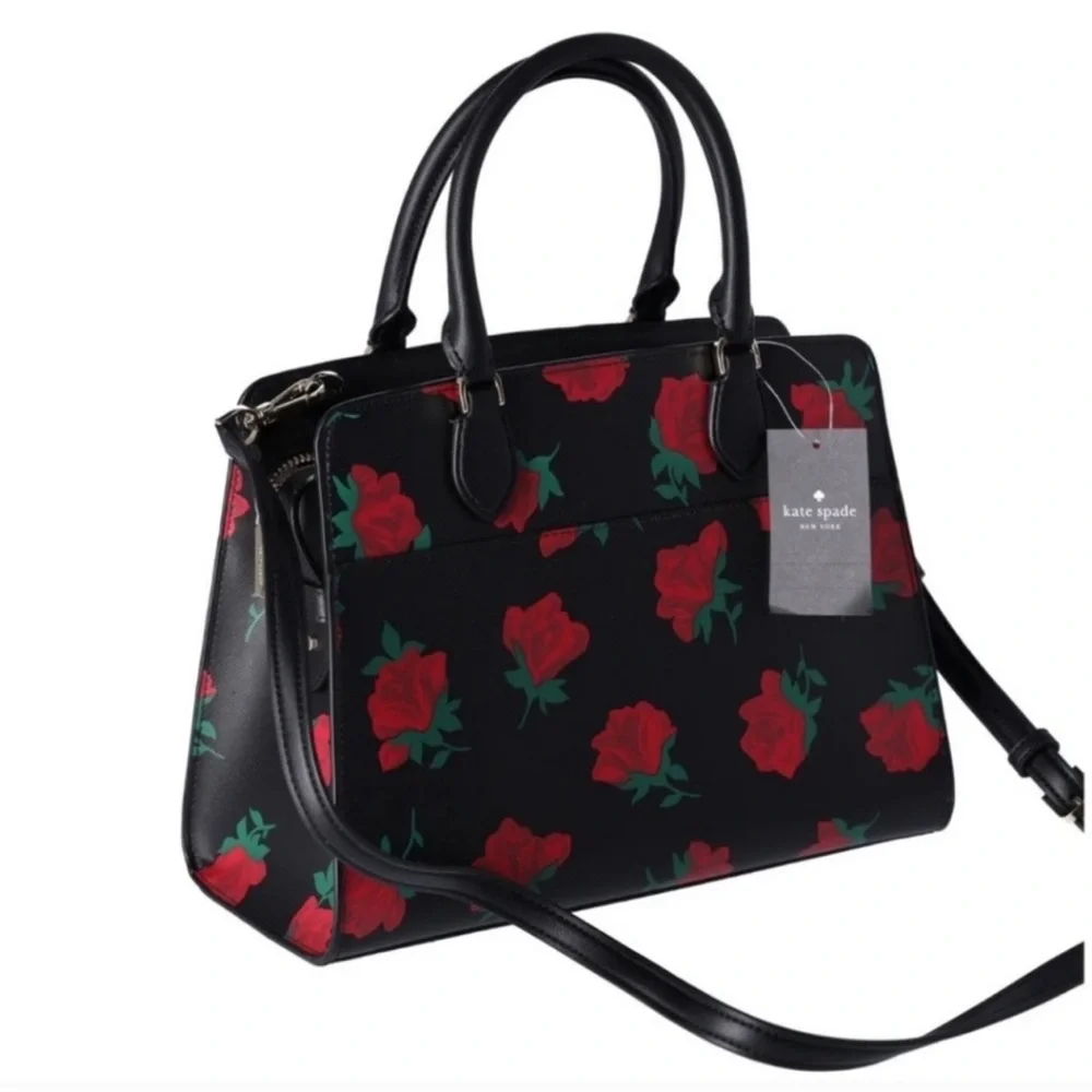 kate spade Black Floral Rose Satchel